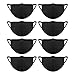 Madholly 8 Pieces Cotton Mouth Masks with Nose Bridge Wire, Black Anti-dust Face Mask for Women and Men