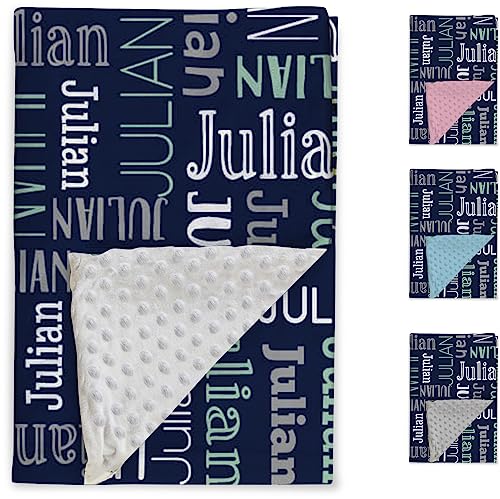 Image of Custom Baby Blanket - Personalized Names Design - Soft Plush Blanket with Double Layer Dotted Backing for Boys Girls Color01(30x40 inches)