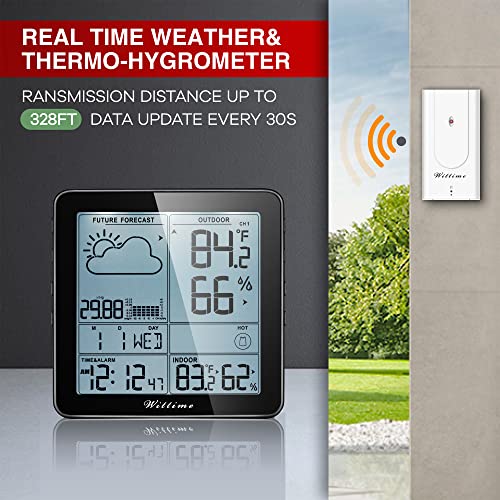 Wittime 2180 Weather Station with Atomic Clock Indoor Outdoor ...