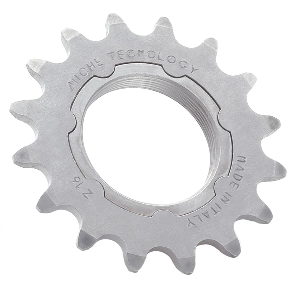 Miche 3/32 Feste Ritzel mit Träger Kettenrad, Silber, 18t:Zahnkranz-Kettenrad mit Gewinde-Kettenradträger