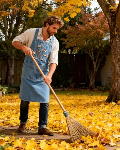 image for Generic Adult Apron - Lightweight Cotton Apron with Front Pocket, Cros