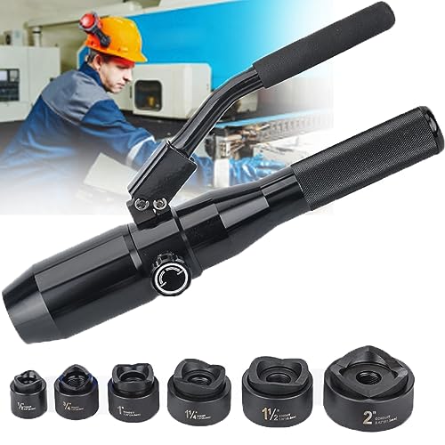 Set di punzoni Idraulici con 6 matrici per la Lavorazione della lamiera, Custodia Portatile, utensile di Perforazione Professionale