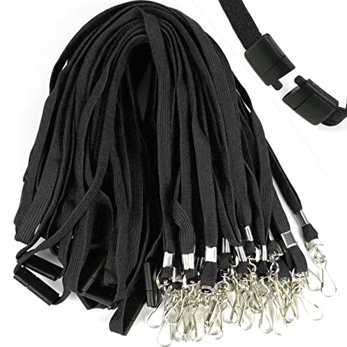 Ollain 25 Pack Breakaway Lanyard with J-Hook Bulk Flat Lanyards for Name tag ID Badges