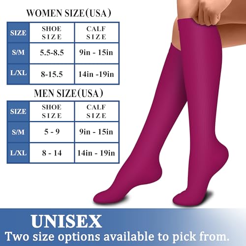 Image of Compression Socks (7 Pairs), 15-20 mmhg is BEST Graduated Athletic & Medical for Men & Women, Running, Flight, Travel, Nurses, Pregnant - Boost Performance, Blood Circulation