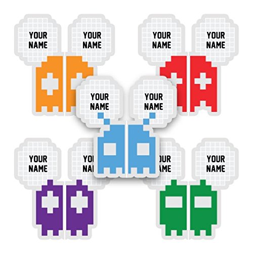 32 (16 Pairs) Personalized Match-up Shoe Labels (Monkeys Theme) - Scuff Proof, Super Durable, Peel & Stick, by Oliver's Labels