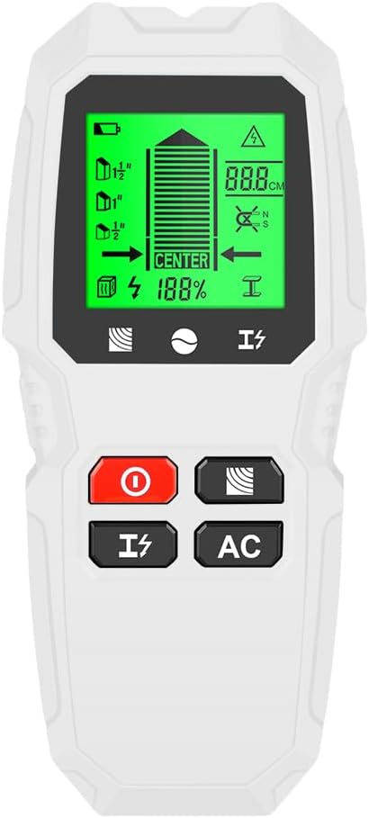 Stud Finder Wall Scanner Sensor - 7 in 1 Smart Wall Scanner, Stud Finder Wall Detector High Accuracy for AC Wire Metal Studs Wood Joist Pipe with HD LCD Display