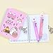 MENBLY Molang Figure 6-Colors Ballpoint Pen (0.7mm) - 2pcs Set - Kawaii Korean Stationery, Cute Multi-Color Writing Tool, School & Office Supplies