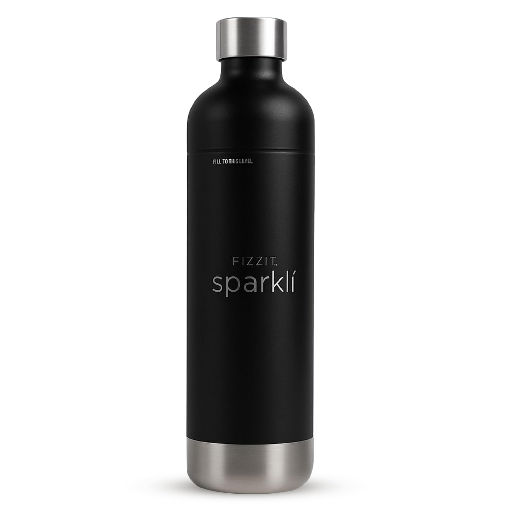 Botella de carbonatación de acero inoxidable y botella de agua (negro)