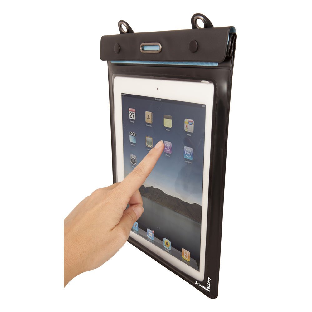 Urban Factory WOF01UF - Custodia Impermeabile con Tracolla e Auricolari per Tablet da 10,1", Colore: Nero