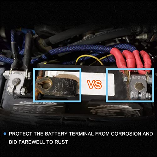 Battery Terminal Connectors, Military Spec Positive Negative Heavy Duty Auto Car Marine Battery Terminal,With 4 Pcs 2 Gauge 3/8" Copper Lugs,4 Heatshrink,2 Cover And Anti Corrosion Washers (Kit) #TOP1