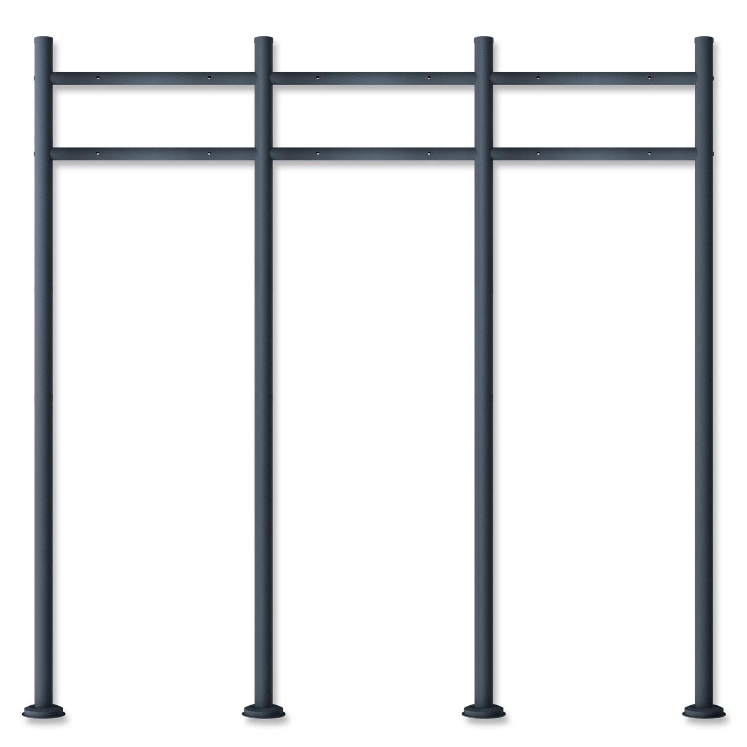 Metzler Erpo Lot de 3 supports de boîte aux lettres anthracite | Support pour 3 boîtes aux lettres | Compatible avec les modèles Siebert, Hoffmann, Ebenhard, etc. | Acier galvanisé | Résistant aux