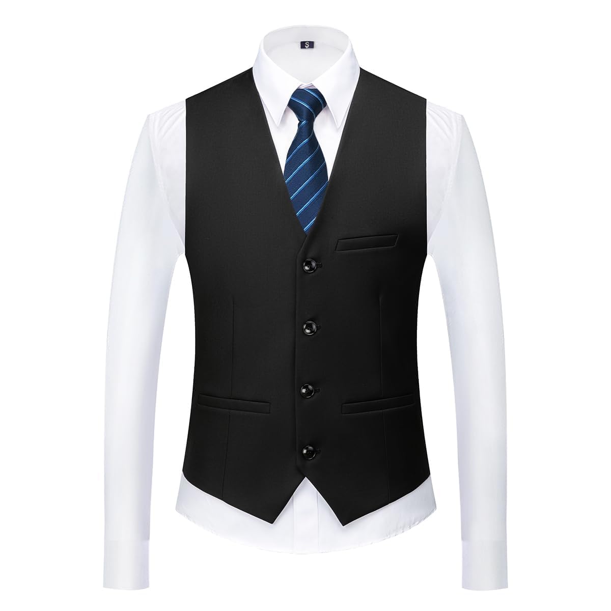 KUDORO Costume Homme 3 Pièces pour Mariage Business Slim Fit Smoking à Deux Boutons Blazer Veste et Pantalon Gilet avec Cravate