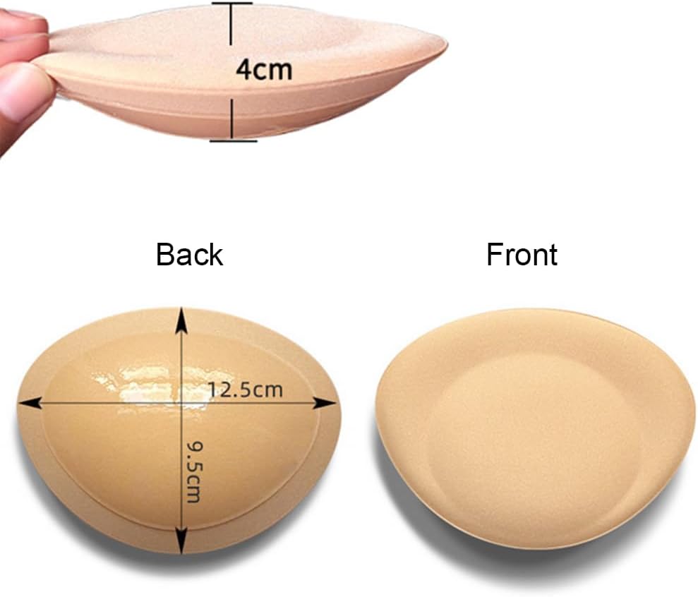 2 Pairs Removable Bra Pads Lift Breast Inserts Self-Adhesive Silicone Bra Inserts Breast Pads Invisible Padded Bra Cups Insert Bikini Push Up Sticky Bra Cups Sports Cups for Swimsuit Bikini Top - Image 2