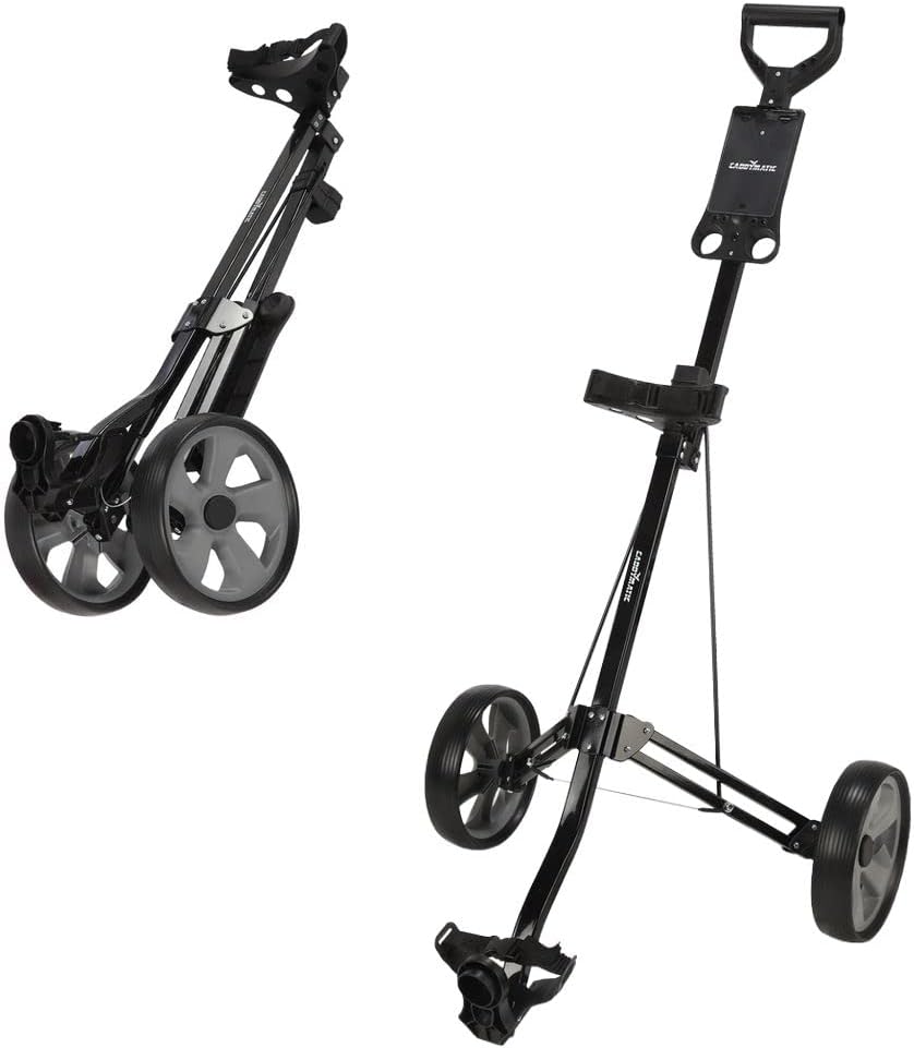 Caddymatic Golf Lite Trac 2 Wheel Folding Golf Trolley Black