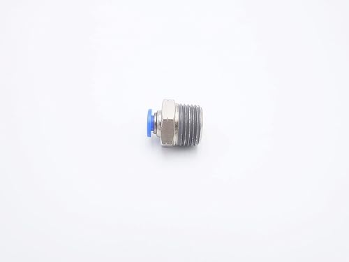 Vista 74 de Empuje para conectar conexión de tubo de 1/8" OD x 1/4" macho NPT rosca, línea de agua recta macho neumática, conectores de empuje rápido