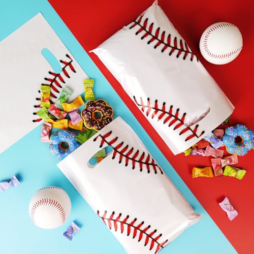 HEPAPATE 60Pcs Baseball Treat Candy Bags, Baseball Goodie Bag,Baseball Party Favors Bags, Baseball Theme Gift Bag for Kids Birthday Party Decorations