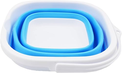 Miniatura 2 de SAMMART Cubo de plástico plegable súper mini cuadrado de 2.6 L (0.68 galones), bañera cuadrada plegable, cubo de agua portátil para pesca, maceta de