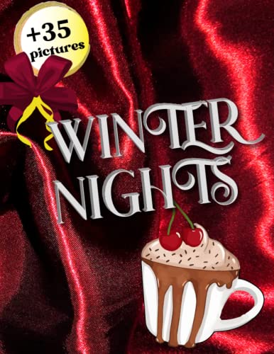 Winter Nights: Large Print Easy Coloring Book for Adults: Festive Holiday Designs for Stress Relief and Relaxation