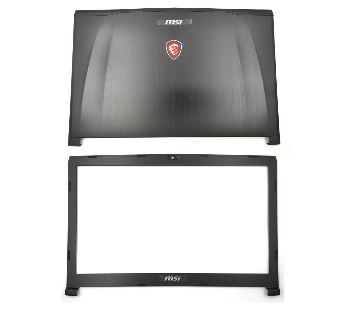Replacement LCD Back Cover & LCD Front Bezel for MSI GE72 GE72-6QD GE72-6QE GE72-6QF GE72VR GE72VR-6