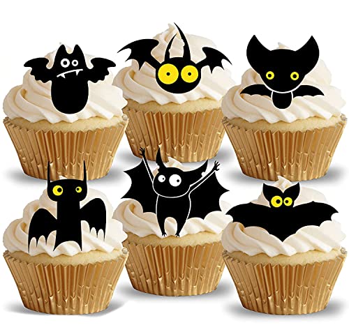 vorgeschnittenen Funny Fledermäuse essbarem Reispapier/Waffel Papier Cupcake Kuchen Topper Halloween Party Geburtstag Dekorationen Cover