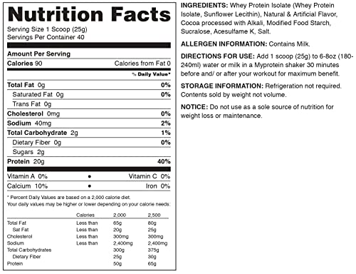 Myprotein® - Impact Whey Isolate - Whey Protein Powder - Flavored Drink Mix - Daily Protein Intake For Superior Performance - Chocolate Brownie (2.2 Lbs, Pack Of 1) #TOP6