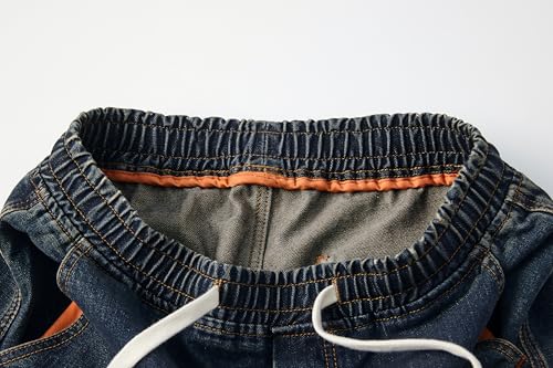 Men's Retro Relaxed FeelingFull Drawstring Straight Leg JeansSlim Fit CasualClassicVersatileSuitable for Both FatThin4