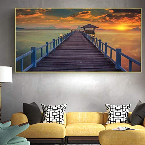 Toile coucher de soleil mer grand format 70x140 cm pour salon - 2