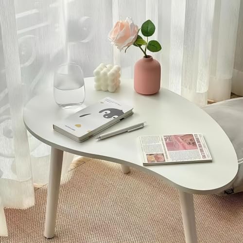 家具 ローテーブル ベッドテーブル ビーンズテーブル 幅70×奥行40×高さ40cm 豆型 天然木 センターテーブル 一人暮らし 多機能 おしゃれ コーヒーテーブル ソファテーブル パソコンデスク座卓 組立簡単 滑り止め設計 カフェ、休憩室 (マンゴーの形