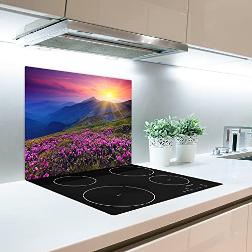 Planche à découper en verre 60x52 cm Fleurs de rhododendron