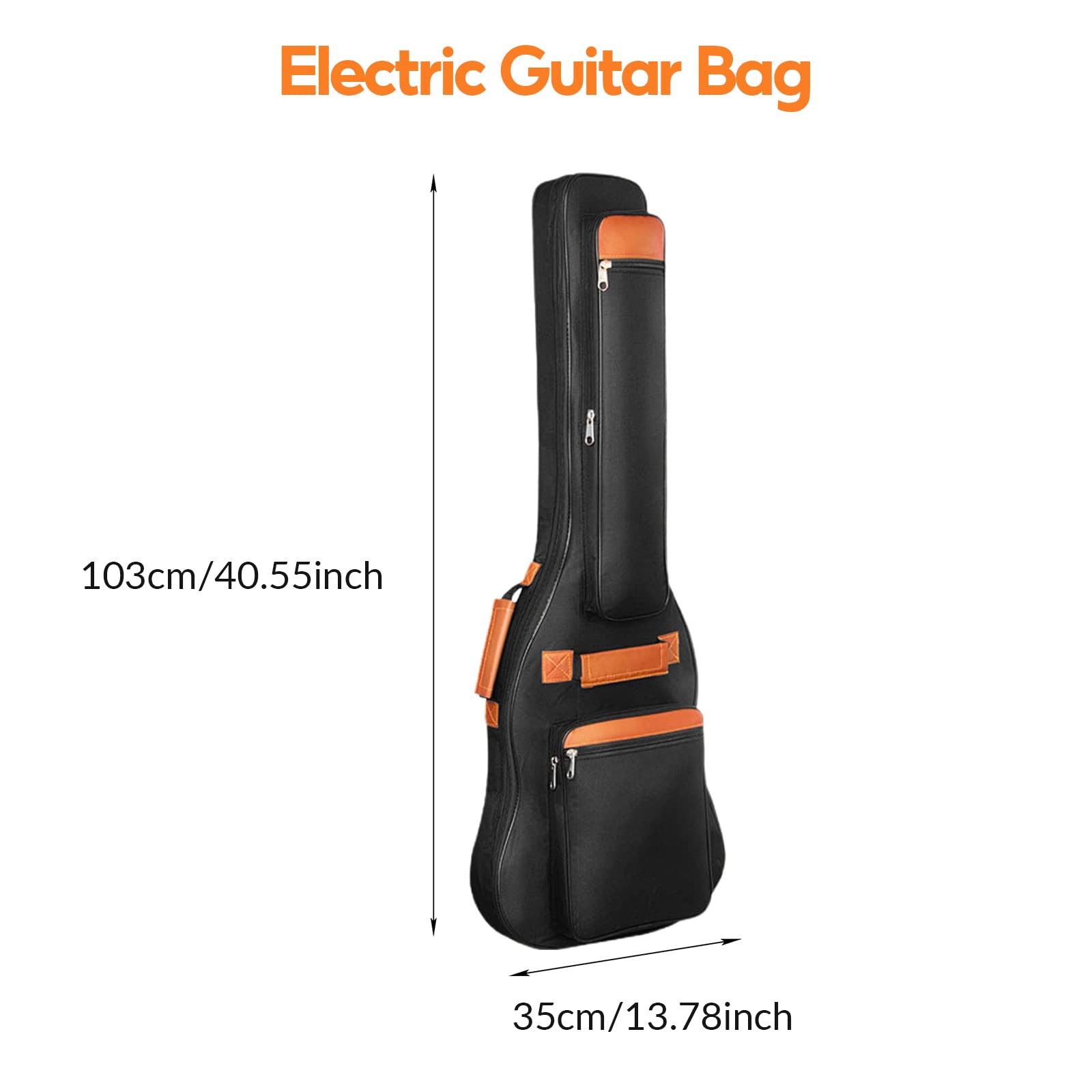rockible Borse per Chitarra Elettrica, Tracolla Regolabile Borsa per Chitarra Acustica Nera Imbottita Spessa per Accessori per Strumenti Musicali per Chitarra, CHITARRA