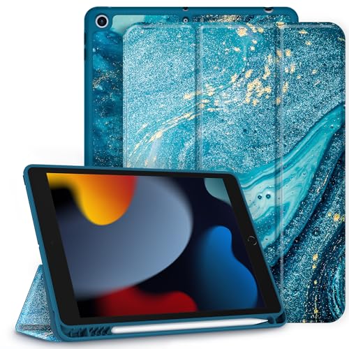 Cover Custodia Compatibile con iPad 8a Generazione 7a Gen 2019 Leggero Protettivo Supporto Pieghevole con Pencil Holder per iPad 10.2Sabbie Mobili