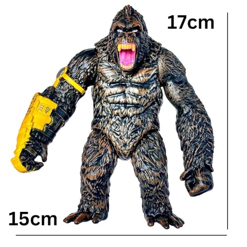 Image of FUNFOB Gorilla King Kong Action Figure Height -17cm Collectible PVC Multicolour | Kong Yellow with Band