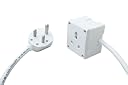 HOMETIC Extension Board Heavy Duty 1 Socket 15A 16A 20A High Load Capacity 3000 Watts with 16A Big Plug PVC White, 220 Volts (7 Meter) gallery image
