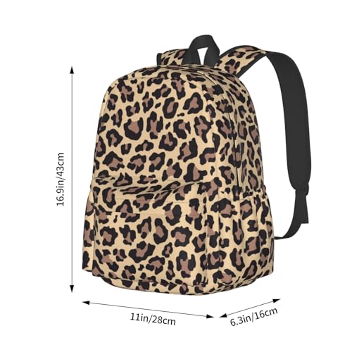 Leopard Animal Texture Laptop Backpack For Men Women, Lightweight Daypack Bookbag For Daily Commutes Business Travel Hiking4