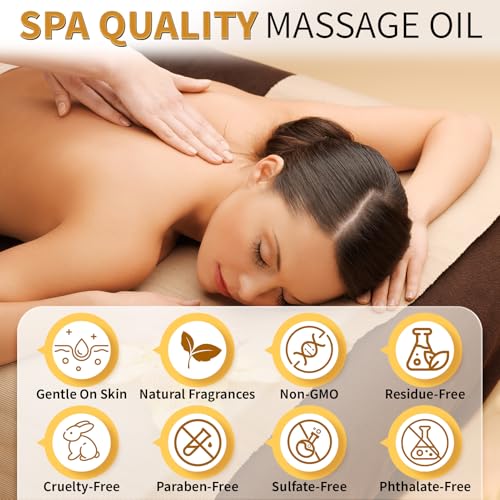 Aromatherapy Lavender Massage Oil for Calming, Soothing & Relaxing, Natural Body Massage Oil for Massage Therapy with Jojoba & Sweet Almond, No Stain & Non-Sticky, Spa Gift for Her Him - Image 5