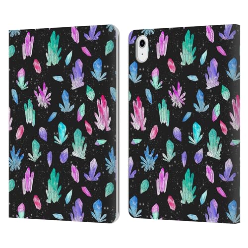 Funda de cuero iPad Air 2022 Andrea Lauren Cristales con soporte y ranuras para tarjetas