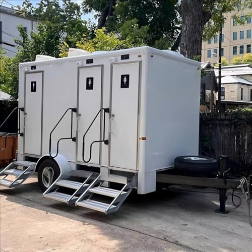 Baños portátiles para exteriores, inodoros públicos de lujo de 8,5 m con lavabo de ducha, remolques de inodoro de lujo para eventos y bodas