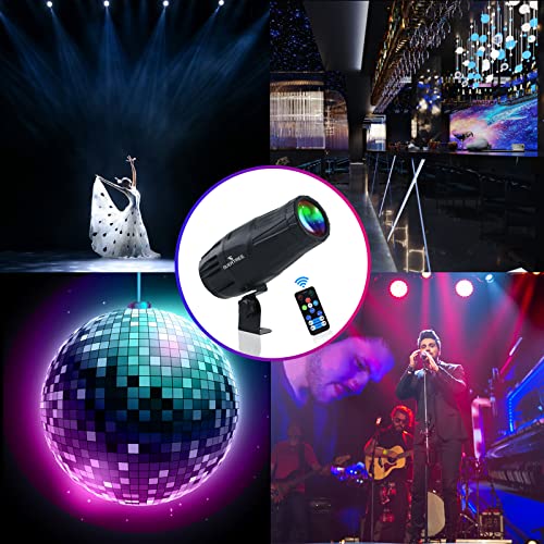 Suertree Pinspot Light With Mini 15W Rgbw Led Beam - Remote Control Mirror Ball Spotlight - 4 In 1 Super Bright Stage Spotlight For Parties，Dj, Disco, Bar, Club, Wedding(Black) #TOP6