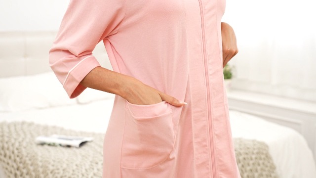 knee length zip up dressing gown Terry Long Zip Robe