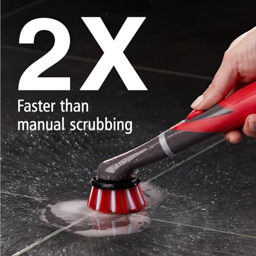 Image of Rubbermaid Reveal Power Scrubber 5-Piece Kit, Cordless Electric Battery Powered Spin Scrub Brush, Water Resistant, for Home /Kitchen /Bathroom /Grout /Tile /Shower /Tub