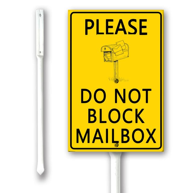 Geroclonup Yard Sign with Stake, No Parking Sign for Mailbox Yard Signs with Stakes 11.5x15cm, Sturdy Aluminum Garden Signs Rust Free, Outdoor Lawn