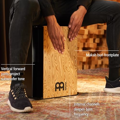Meinl Vertical Subwoofer Bass Cajon with Internal Snares - NOT MADE IN CHINA - Makah Burl Playing Surface, 2-YEAR WARRANTY (SUBCAJ6MB-M) - Image 2