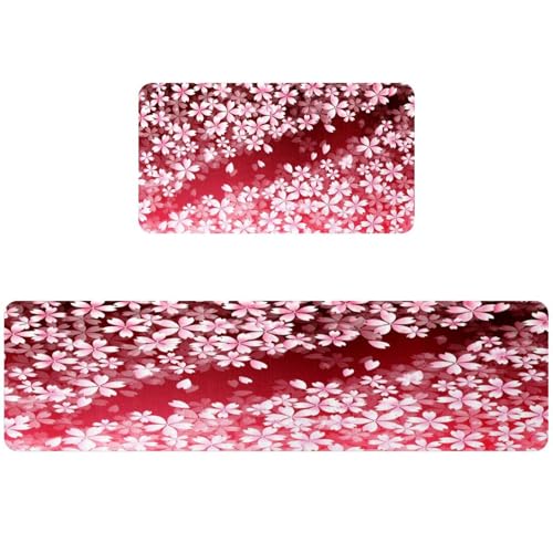 Tapete de cocina absorbente y lavable con estampado floral 2