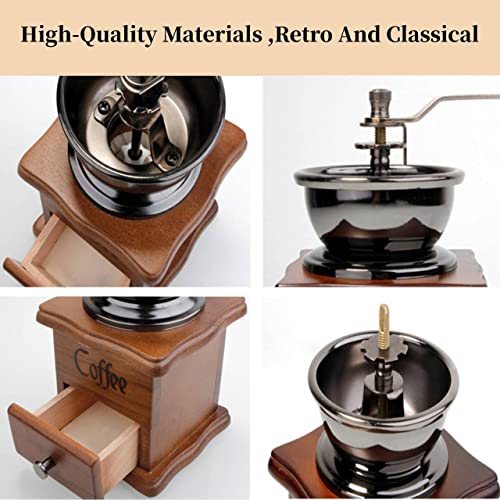 Vintage Manuelle Kaffeemühle,Keramischer konischer Grat Tragbar Kaffeemühle,mit Handkurbel und Catch Schublade… – Bild 5