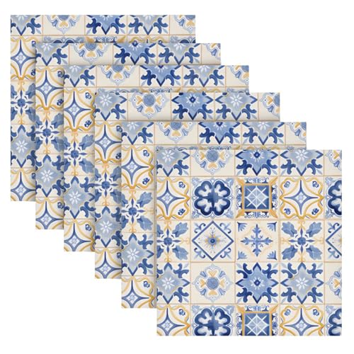 Servilletas de Tela Multicolor con Diseño Marroquí x6 miniatura 2