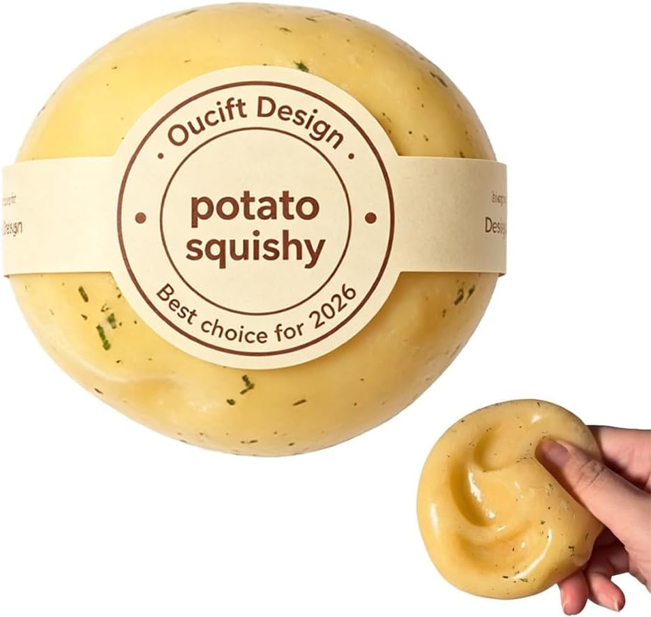 Potato Squishy, Realistic Fake Food Stress Ball Slow Rising Stress Relief Toy Giant Jumbo Vegetable Squeeze Fidget Moldable Potatoes Shaped Relaxing Sensory Toy Soft Squishy Gift(1pc)
