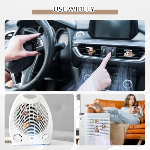 Image of 12 Pcs Cute Car Air Freshener Clips, Sloth Car Vent Clip, Funny Car Accessories for Women, Air Conditioner Vent Decorations, Cartoon Animal Interior Decor Sloth Gifts for Women Men
