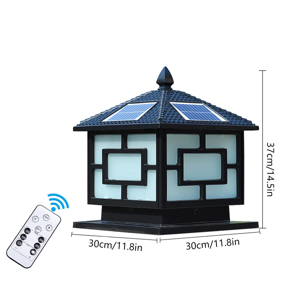 CHENKUI Solarna Lampa Słupkowa W Stylu Chińskim Przemysłowe Oświetlenie Pocztowe Kreatywne Oświetlenie Kolumnowe Z Latarnią W Kształcie Słupa Czujnik Zmierzchu Do Świtu IP54 Wodoodporny Super Jasny
