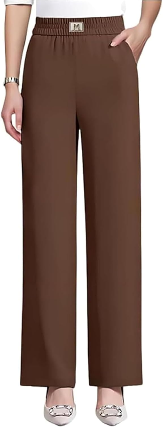 Senior Pants for Women, Drape High Rise Pull-On Soft Stretch Seniorpants for Ladies Women 50+