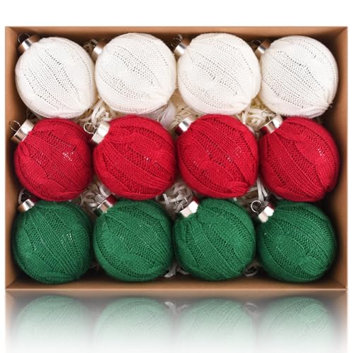 Crochet Christmas Ornaments for Tree Decorations - Large 3.15 inch...